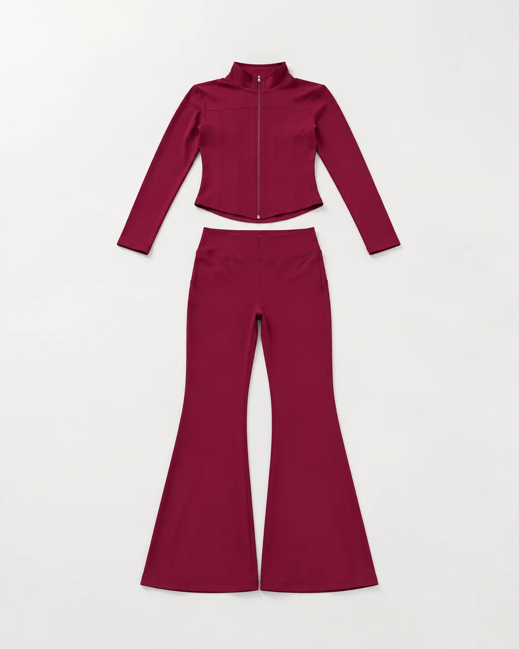 Ensemble de sport veste zippée et pantalon flare